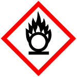 OKYSLIČOVACIE LÁTKY Piktogram označuje,že ide o oxidujúce plyny, tuhé látky a kvapaliny, ktoré môžu spôsobiť alebo prispieť k rozvoju požiaru a výbuchu 