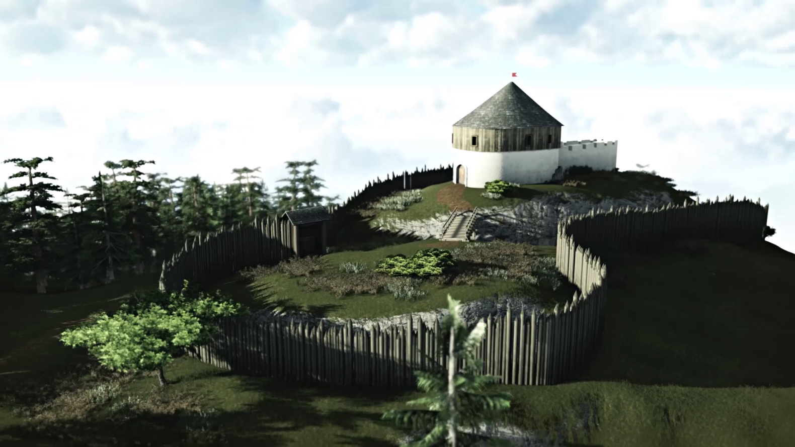 Video 3D model historickej podoby Rajeckého hradu
